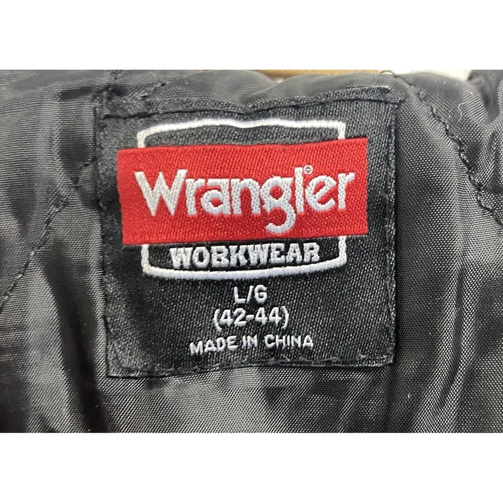 Wrangler Men's Workwear Quilted Lined Coat Hooded Duck Brown Jacket L(42-44) - Picture 6 of 6